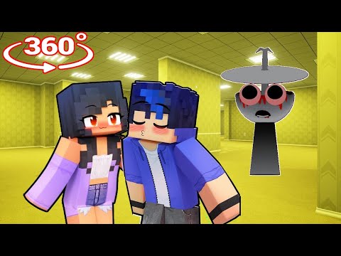 Aphmau tries to kiss Ein but Clukr doesn't let her do it in Backrooms - Minecraft 360°!