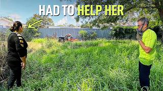 NO one would HELP her, SCARED to mow her Overgrown Property
