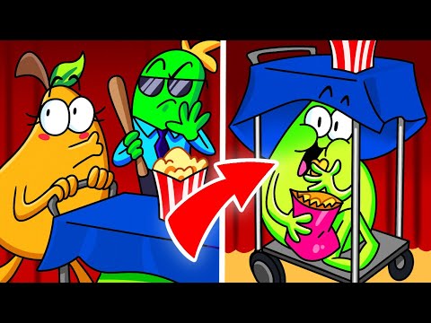 10 maneras de colar bocadillos en el cine 🍐 Animación de la pareja de peras