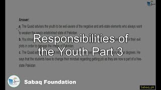 Responsibilities 
of the Youth Part 3