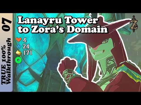 Lanayru Tower & Traveling To Zora's Domain 100% Full Completion Walkthrough Zelda Breath of The Wild