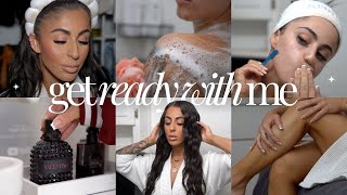 night out get ready routine | skin prep, outfit, hair, flawless makeup & fragrance