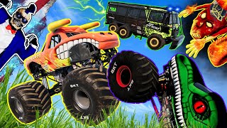 Monster Jam INSANE Racing, Freestyle and High Speed Jumps #92 | BeamNG Drive | Grave Digger