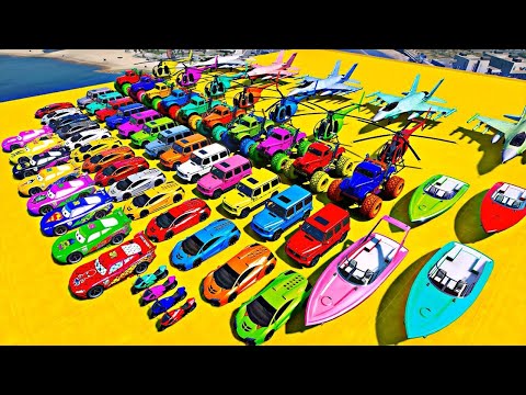 GTA 5 SPIDER MAN Super Car Racing Challenge Stunt - Homem aranha de super carros e avião a jato