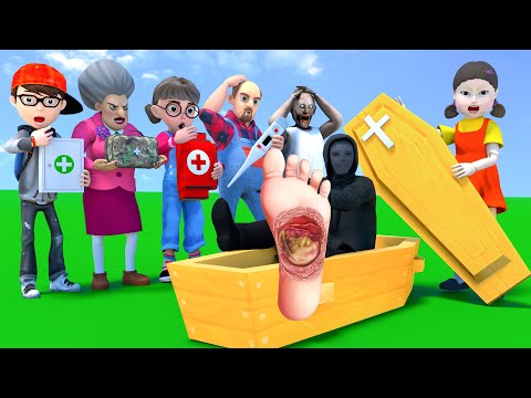 Scary Teacher 3D vs Squid Game 2 First Aid Medical and Treatment Boss Footsore 5 Times Challenge