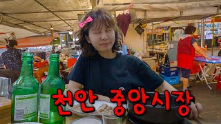 어르신들도 애정하는 가성비 좋은 중앙시장에서 나홀로 고독한 알콜 드링킹 (칼국수,편육,동동주,소주)