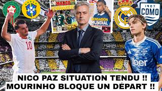 🚨ÇA SE TEND ENTRE LE REAL ET CÔME 😬/ MOURINHO DÉCIDE DE BLOQUER UN DÉPART !! / BRAHIM ET VINI EN FEU
