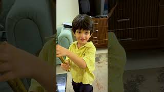 A golden Gada for Hanuman Ji’s littlest devotee! Full Vlog drops this Sunday on my YouTube channel!