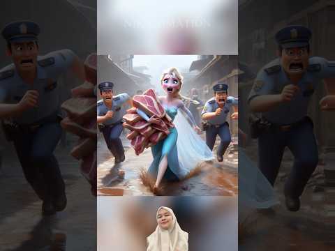 Elsa stole meat at the traditional market #short #youtubeshorts