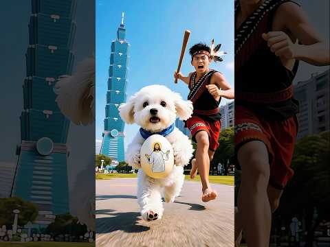 The Little Puppy 🐶 Who Can't Stop  Painting Jesus (pt. 2:Taiwan ) #puppy #jesus #taiwan #台灣 #travel