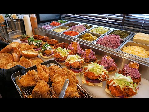 겉바속촉 끝판왕! 미국식 치킨버거 몰아보기 TOP 3 / TOP 3 American Chicken Burger / korean street food