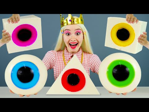 Giant Geometric Jelly Eyeballs | Funny Mukbang by HAHADO