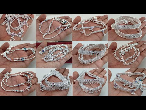 latest new silver anklets designs 2024 with weight & price || Daily Use Silver Payal Designs #2024