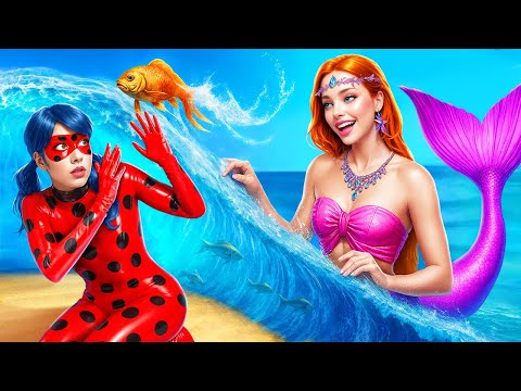 From Unpopular Ladybug to Popular Mermaid! Miraculous Ladybug in Real Life Makeover!