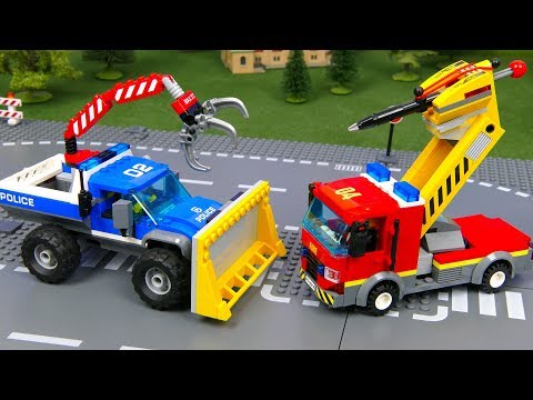 Lego Fire Truck vs Police Car