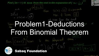 Problem1-Deductions From Binomial Theorem
