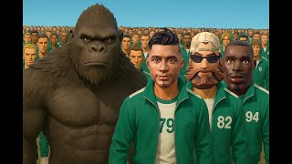 100 men vs 1 Gorilla