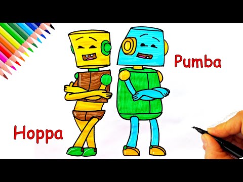 Hoppa ile Pumba Çizimi - Trt Çocuk Çizgi Film Karakterleri Boyama - İbi İzle İbi Boyama İbi Çizimi