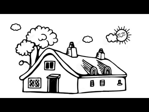 easy house drawing for beginners | step by step