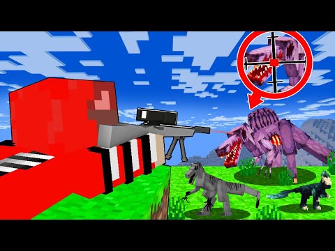 DERROTE a Todos Los DINOSAURIOS De TERROR Con ARMAS CHETADAS en Minecraft...🦖💀
