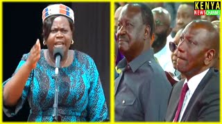THIS WOMAN IS FIRE! Gladys Wanga ROARS in front of Ruto & Raila at Phoebe Asiyo Burial in Homa Bay