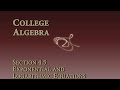 Solving Logarithmic and Exponential Equations