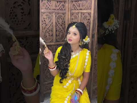 সোনার মুকুট দিয়ে গায়ে হলুদ হবে ❌😱😱 #bengalibridalmakeup #wedding #bangladeshibridalmakeup
