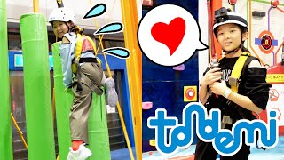 トンデミ平和島 で 室内アスレチック に挑戦！ゆうちゃんほのちゃん お出かけ 小学生 / JS sisters challenge video in tondemi indoor athletics