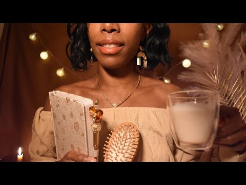 ASMR Personal attention for a Dreamy Night : Hair brushing, Hypnotic Face touching, instructions