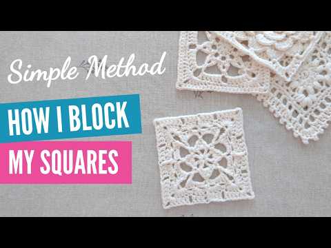 Fixing crochet mistakes with the magic of blocking! The before & after of how I block my squares ✨