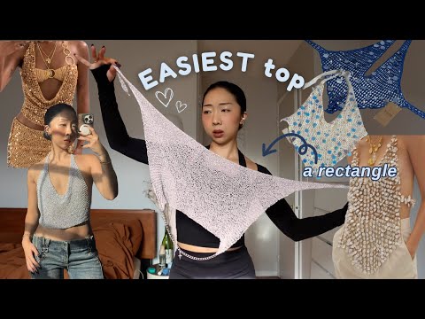 the easiest crochet / knit cowl neck top (it's just a rectangle)