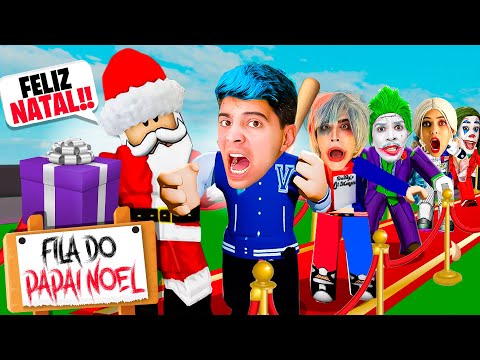 A FILA DO PRESENTE DO PAPAI NOEL ESTÁ GIGANTE, NÃO VAI DAR TEMPO!! (Fila papai noel do roblox)