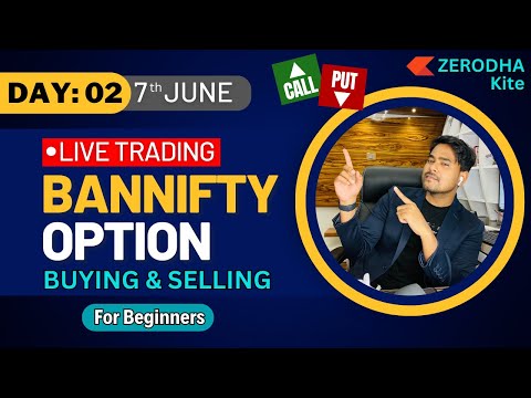 7-JUNE || 🔴 Live Trading - BANKNIFTY Option Scalping & Selling | Trade on Zerodha Kite  DAY 02