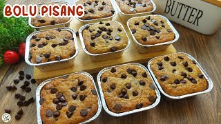 CUMA DIADUK TANPA MIKSER! HASILNYA LEMBUT NYOKLAT BANGET  | BOLU PISANG CHOCO CHIPS