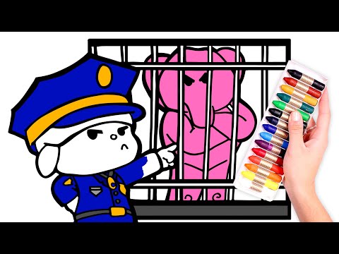 Colorea a POCOYÓ de policía y a ELLY de ladrona 👮🌈 Dibujos para niños