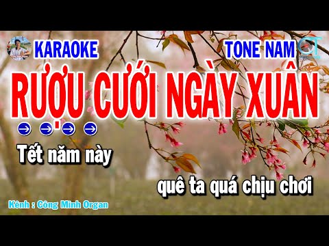 Karaoke Rượu Cưới Ngày Xuân Tone Nam Nhạc Sống 2025