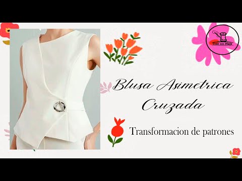 Blusa asimétrica cruzada 🥻 Transformación de patrones básicos.