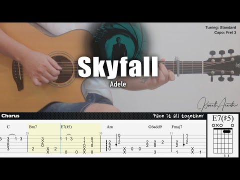 Skyfall - Adele | Fingerstyle Guitar | TAB + Chords + Lyrics