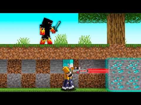 CAÇADOR vs ARMA LASER no Minecraft!