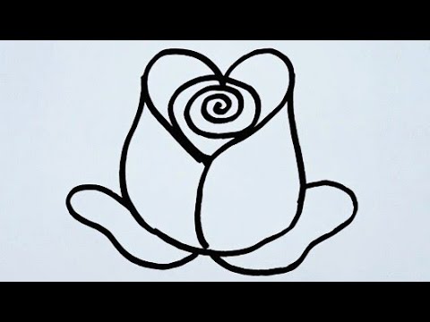 how to draw rose flower easy method //how to draw rose flower very easy//rose flower easy