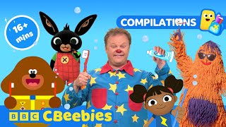 Brush Your Teeth Compilation 🦷 | Fun Morning Routine Songs for Toddlers | 16+ Mins | CBeebies 🎶