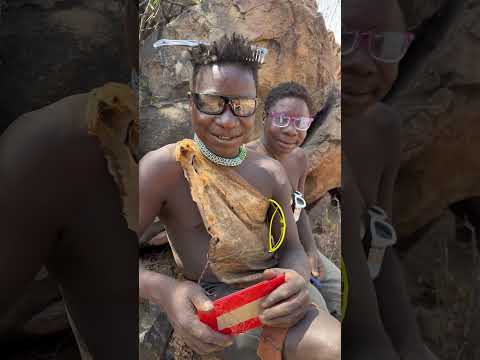 Hadzabe tribe bushmen Dudukwe showing off his English skills in the bush 😎
