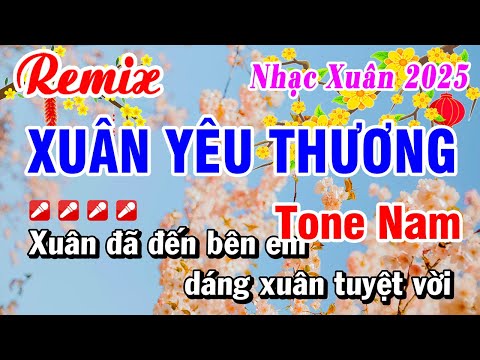 Karaoke Xuân Yêu Thương Remix Beat Cực Sung Tone Nam Nhạc Xuân 2025 | Hoài Phong Organ