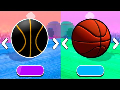 Black Basketball in Racing Ball Rolling vs. Brown Basketball in Going Balls! Race-905