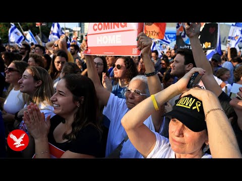 YouTube video thumbnail: Thousands of Israelis Gather at Dawn in Tel Aviv to Witness the Release of the Hostages