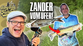 BLEILOCH: Zanderangeln vom Ufer | GEWINNSPIEL! | Georg goes Fishing!