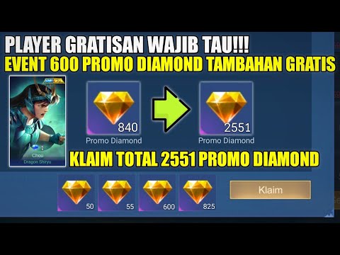 EVENT PROMO DIAMOND KUNING TAMBAHAN GRATIS MLBB! TOTAL 2551 PROMO DIAMOND AUTO BELI SKIN LIMIT 1 DM