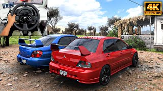 Mitsubishi Evo IX MR & Subaru WRX STI | Forza Horizon 5 | Thrustmaster T300RS gameplay