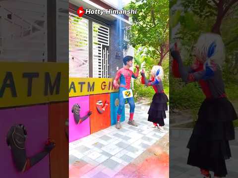 A girl got two spidermen but spidergirl got nothing #shorts #monster #gorilla #spiderman