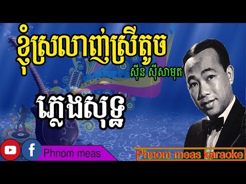 ខ្ញុំស្រលាញ់ស្រីតូច ស៊ិន ស៊ីសាមុត ភ្លេងសុទ្ធ Knhom srolanh srey touch karaoke Phnom meas karaoke